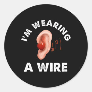 Hard Of Hearing Fun Asl Hearing Impaired I'm Weari Classic Round Sticker
