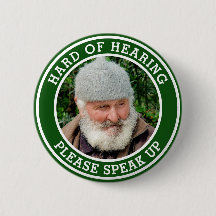 Hard of Hearing Mens Green Text Photo 