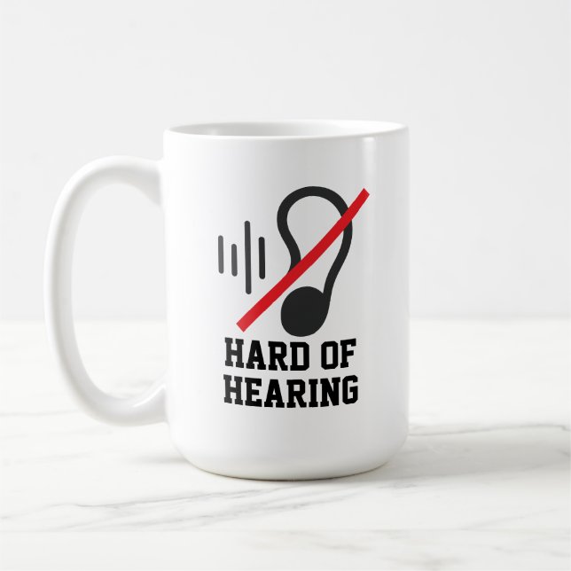 Hard Of Hearing Simple Design Coffee Mug (Left)
