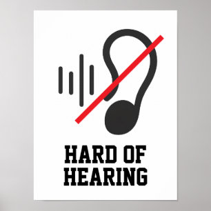 Hard Of Hearing Simple Design Poster