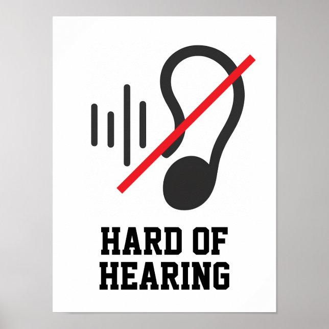Hard Of Hearing Simple Design Poster (Front)