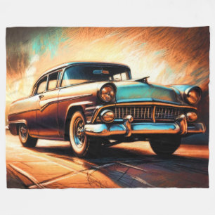 Hard Pastel Antique Car Fleece Blanket