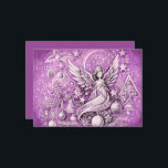 Hard Pastel Drawing Christmas Angel Purple Card<br><div class="desc">Designed by Carrie Fink.  Printed and shipped by Zazzle or their partners.</div>