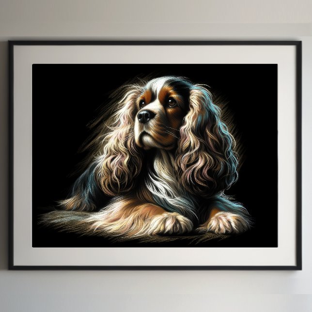 Hard Pastel Drawing Cocker Spaniel Poster (Creator Uploaded)