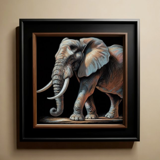 Hard Pastel Drawing Elephant Poster (Creator Uploaded)