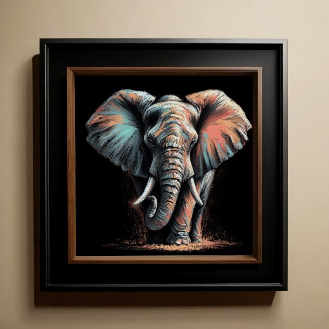 Hard Pastel Drawing Elephant Poster (Creator Uploaded)