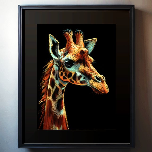Hard Pastel Drawing Giraffe Poster (Creator Uploaded)