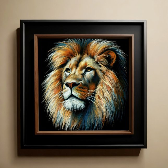 Hard Pastel Drawing Lion Poster (Creator Uploaded)