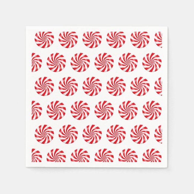 Hard Peppermint Candy Design Paper Napkin (Front)