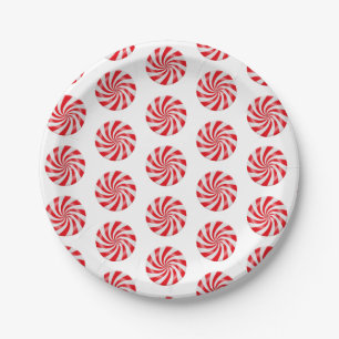 Hard Peppermint Candy Design Paper Plate