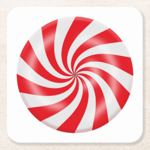 Hard Peppermint Candy Design Pub Board Coaster