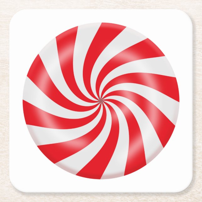 Hard Peppermint Candy Design Pub Board Coaster (Front)