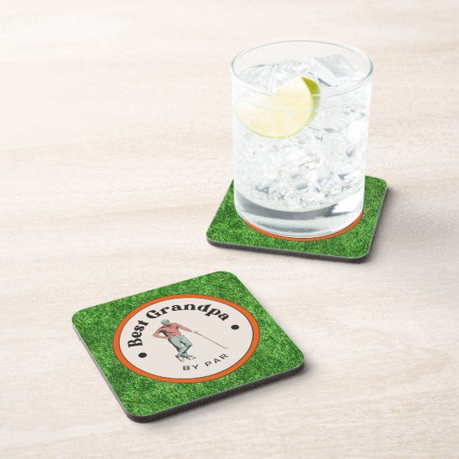Hard plastic coaster - Best Grandpa by Par  (Right Side)