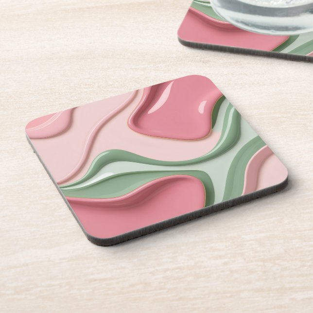 Hard plastic coaster in stylish graphic (Left Side)