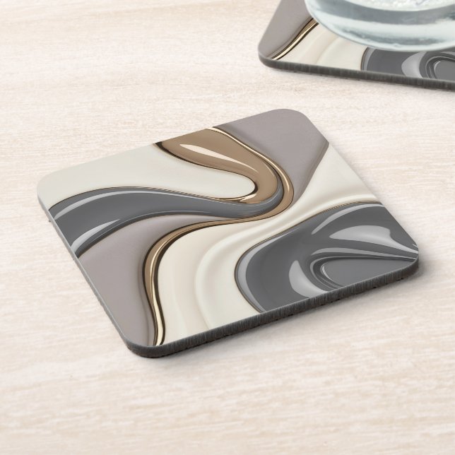 Hard plastic coaster in stylish graphic (Left Side)