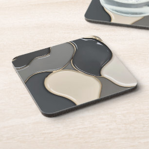 Hard plastic coaster in stylish graphic