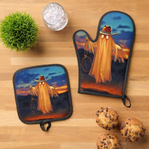 Hard plastic coaster oven mitt & pot holder set