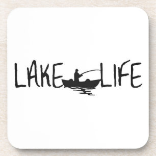HARD PLASTIC COASTER SAYS ***LAKE LIFE***