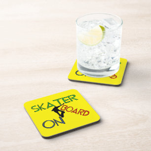 Hard plastic coaster - Skater On Board