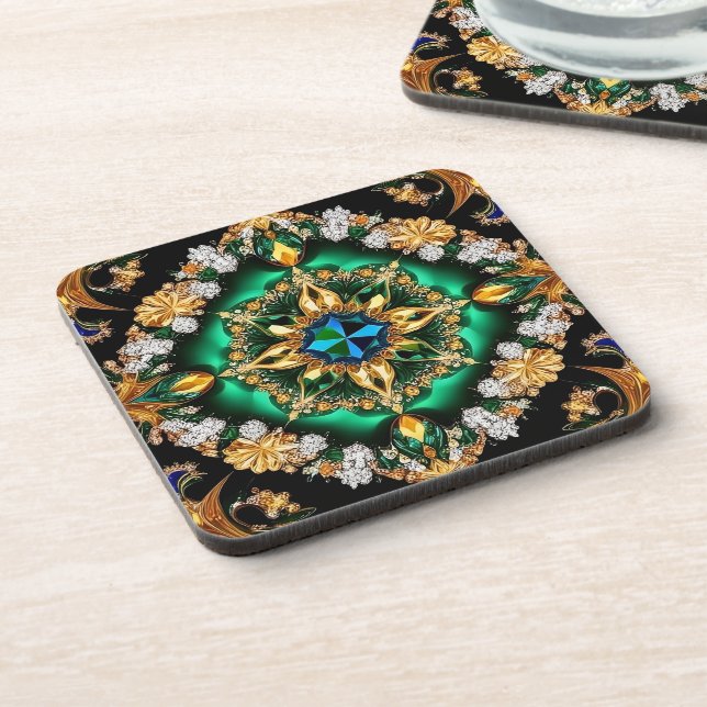 Hard plastic coaster with Brazilian Colours (Left Side)