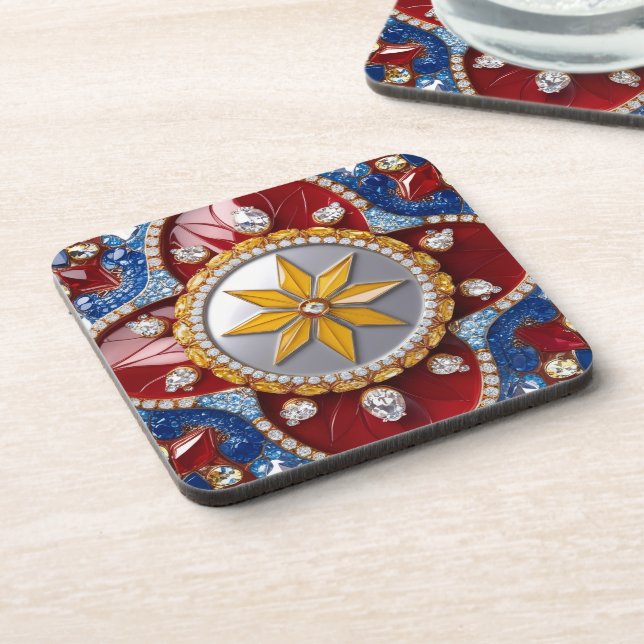 Hard plastic coaster with Colombian Colours (Left Side)