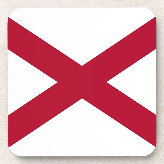 Hard plastic coaster with flag of Alabama, USA (Front)