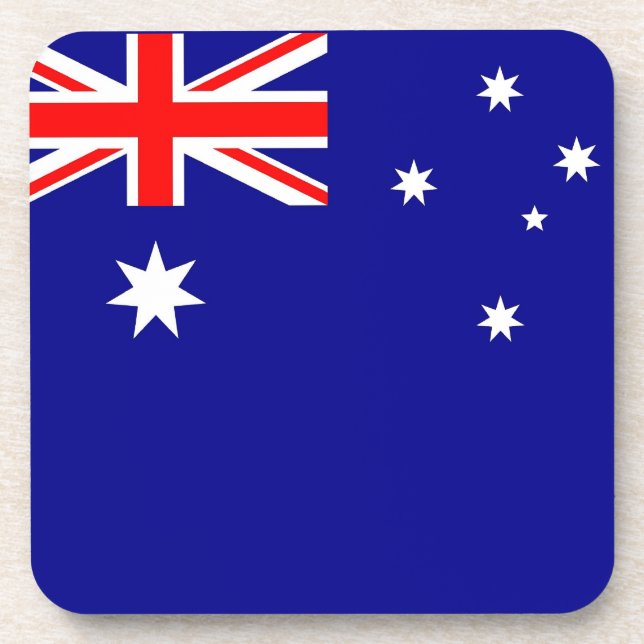 Hard plastic coaster with flag of Australia (Front)