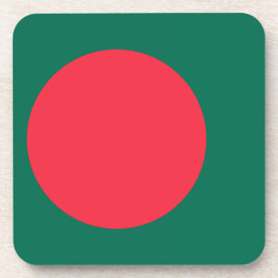 Hard plastic coaster with flag of Bangladesh