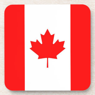 Hard plastic coaster with flag of Canada