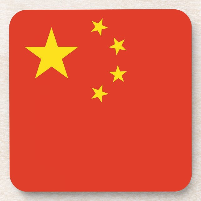 Hard plastic coaster with flag of China (Front)