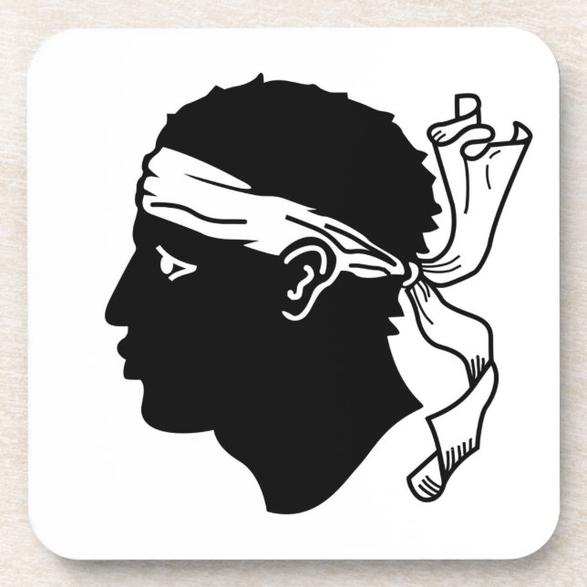 Hard plastic coaster with flag of Corsica (Front)