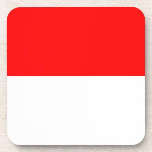 Hard plastic coaster with flag of Indonesia