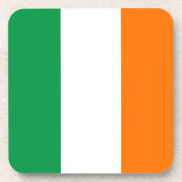 Hard plastic coaster with flag of Ireland