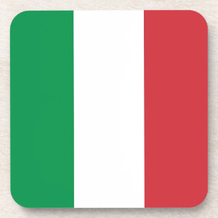 Hard plastic coaster with flag of Italy