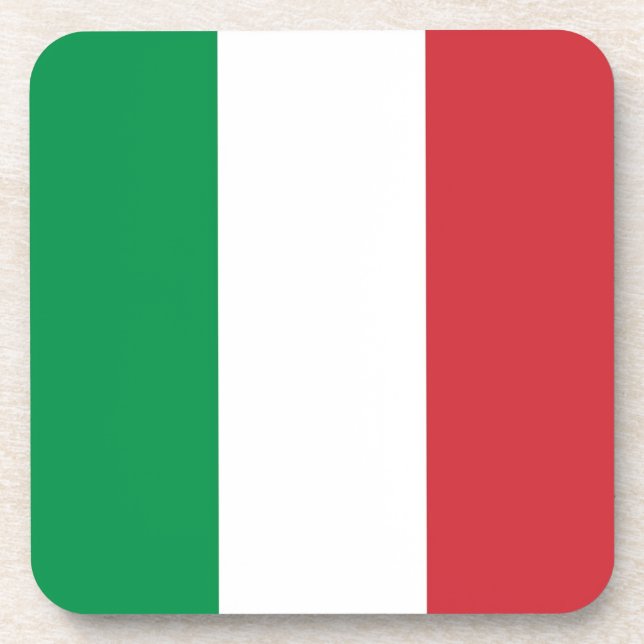 Hard plastic coaster with flag of Italy (Front)