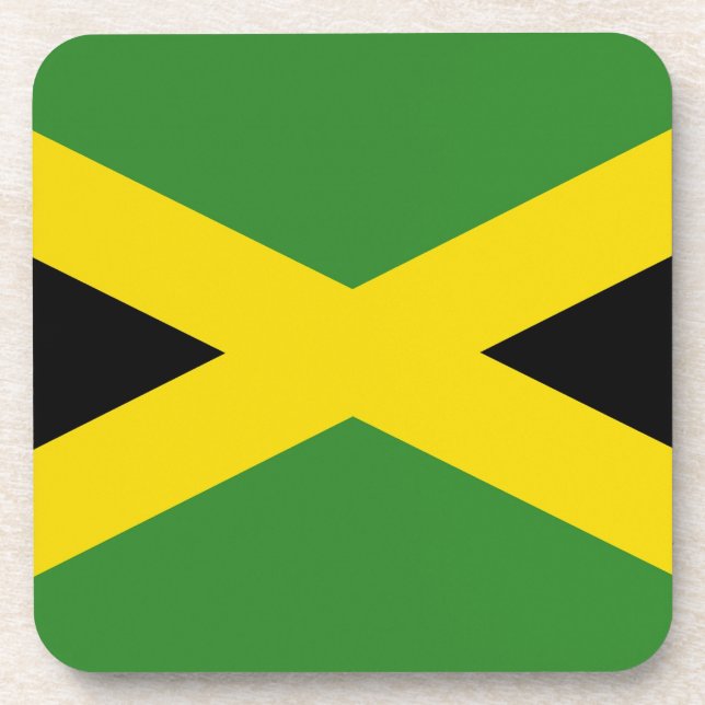 Hard plastic coaster with flag of Jamaica (Front)
