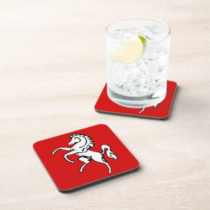 Hard plastic coaster with flag of Kent County