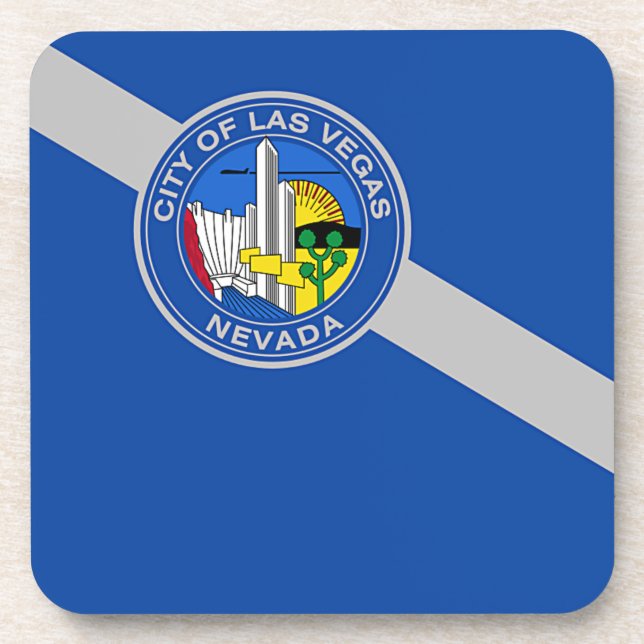 Hard plastic coaster with flag of Las Vegas (Front)