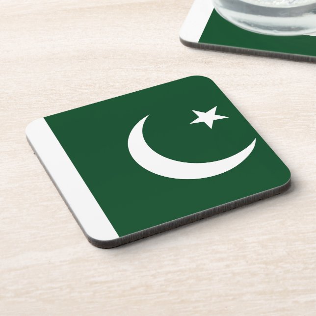 Hard plastic coaster with flag of Pakistan (Left Side)
