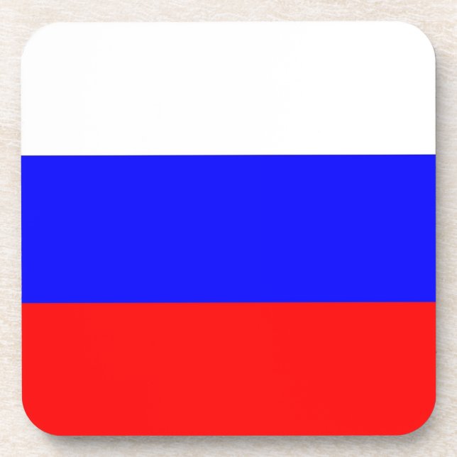 Hard plastic coaster with flag of Russia (Front)