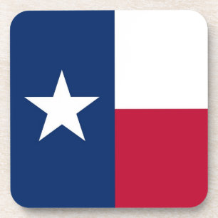 Hard plastic coaster with flag of Texas