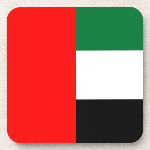Hard plastic coaster with flag of UAE