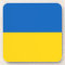 Hard plastic coaster with flag of Ukraine