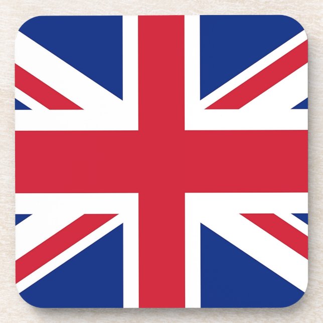 Hard plastic coaster with flag of United Kingdom (Front)