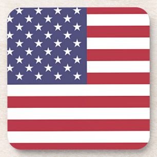Hard plastic coaster with flag of USA