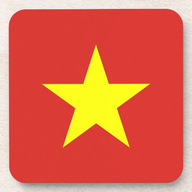 Hard plastic coaster with flag of Vietnam (Front)