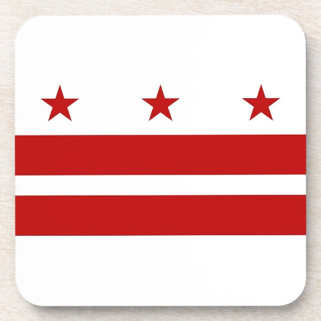 Hard plastic coaster with flag of Washington DC (Front)