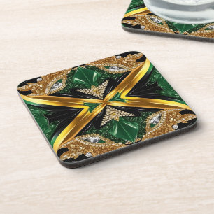 Hard plastic coaster with Jamaican Colours