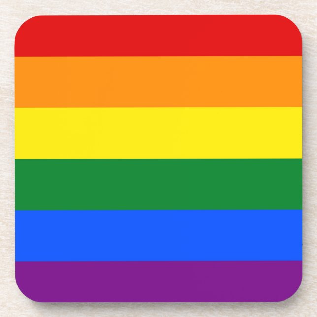 Hard plastic coaster with Pride flag of LGBT (Front)