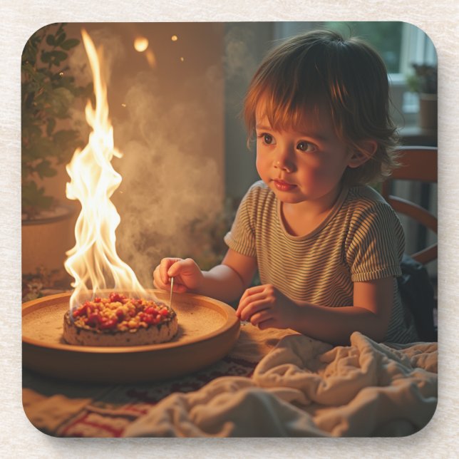 Hard plastic coaster with Thanksgiving background (Front)